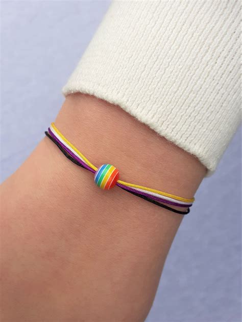 Non Binary Bracelet Enby Bracelet Lgbtqia T For Pride Etsy Uk