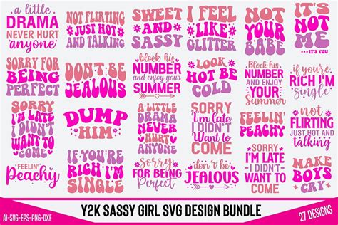 Y2k Sassy Girl Svg Design Bundle Bundle · Creative Fabrica