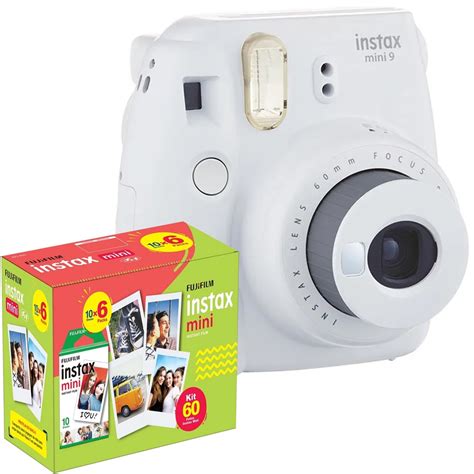 Câmera Instantânea Fujifilm Instax Mini 9 Branco Gelo Filme 60 Fotos