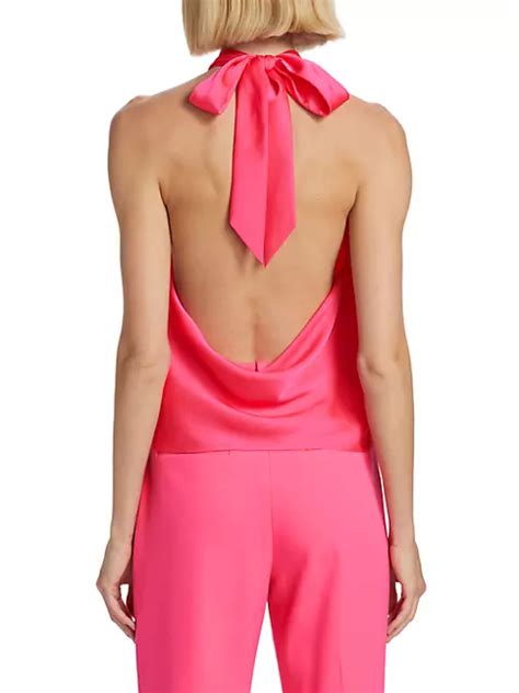 Shop Favorite Daughter Take A Bow Satin Halter Top Saks Fifth Avenue