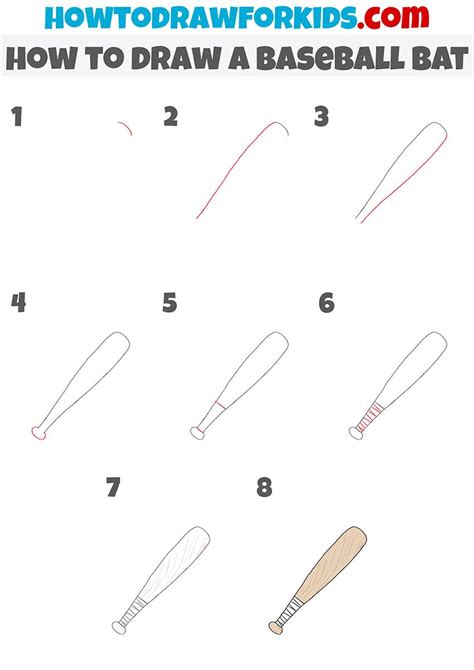 How To Draw A Baseball Bat Step By Step Baseball Bat Drawing Drawing