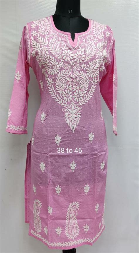 Indian Chikankari Straight Kurti Indian Cotton Kurti Lakhnavi Etsy