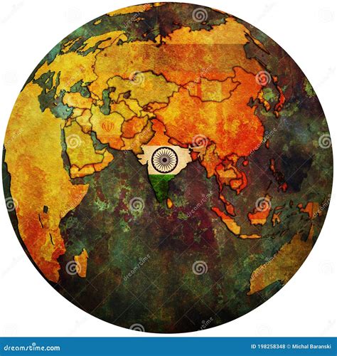 India On Globe Map Stock Illustration Illustration Of Border 198258348