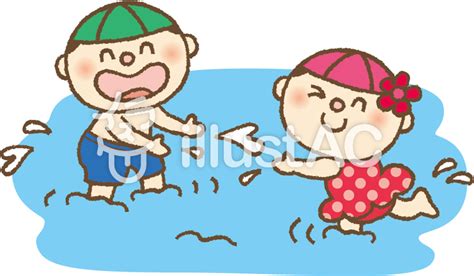 プール 水遊び 夏イラスト - No: 455566／無料イラストなら「イラストAC」