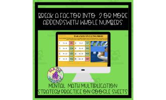 Mental Math Mystery Picture Reveal: "Factor a Factor" Multiplication ...