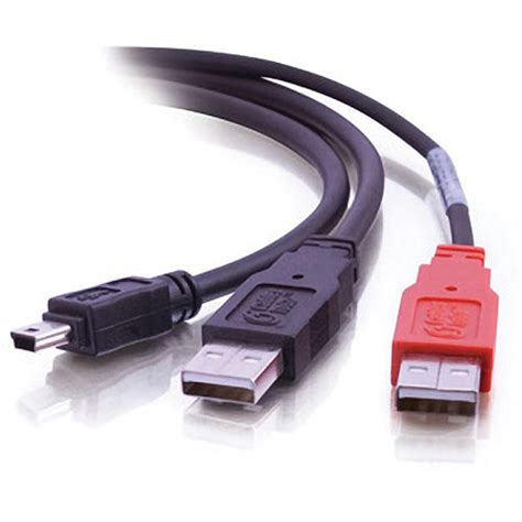 C2G USB Mini-B Male to 2x USB Type-A Male Y-Cable (6') 28107 B&H