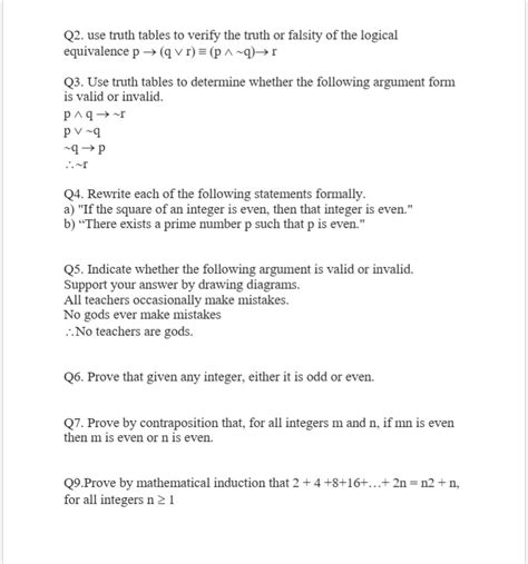 Solved Q2 Use Truth Tables To Verify The Truth Or Falsity Chegg