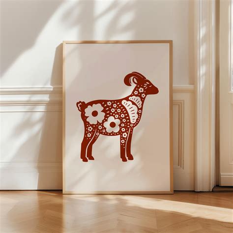 year   sheep chinese zodiac poster lunar  year illustration