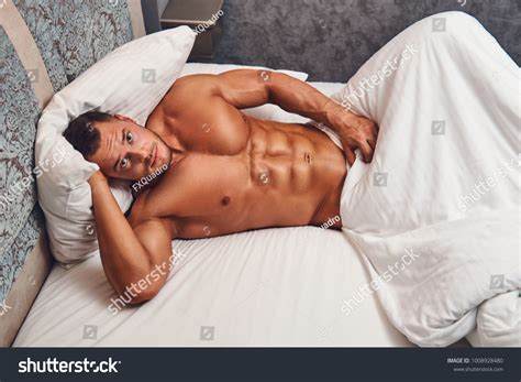 Handsome Nude Man Lying Bed Stock Photo Shutterstock