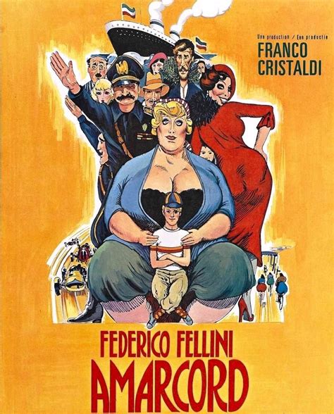 Giuliano Geleng. Poster for the Fellini's movie Amarcord (1973) | Film afişleri, Sinema, Afişler