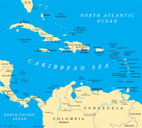 capital cities   caribbean map included  facts institute