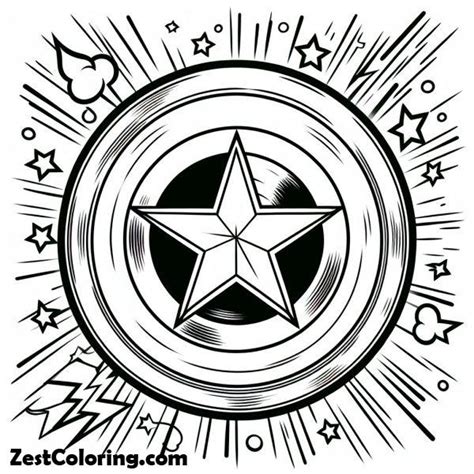 Shiny Captain America Shield Coloring Page : Coloring for Kids – Smart