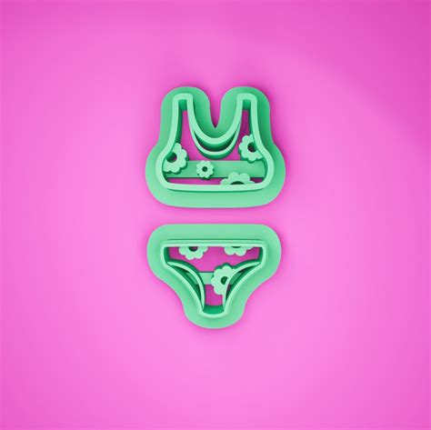 Bikini Swimsuit Clay Cutter Set Summer Clay Cutter Two Etsy