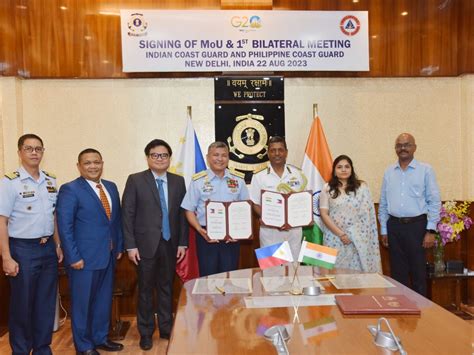 News Indian Coast Guard Signs MoU With Philippines Coast Guard Psu