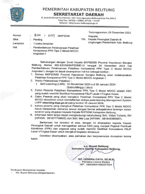 Surat Mooc Ppk Tipe C Pdf