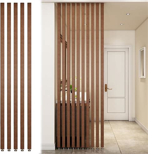 Wall Partition Room Divider Floor To Ceiling Wooden Slats Screen