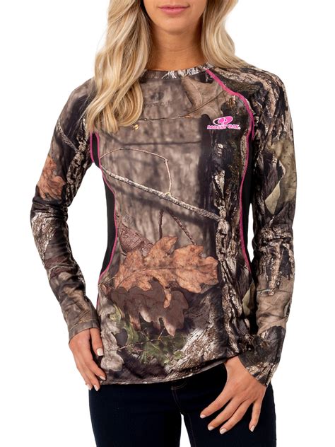 Womens Camo Long Sleeve Color Block Performance Tee Shirt Walmart