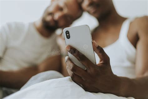 Gay Couple Cuddling In Bed Stock Photo Image Of Boyfriend 124903650