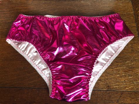 Shiny Pink Foil Lined Pink Satin Bikini Panties All Sizes Etsy