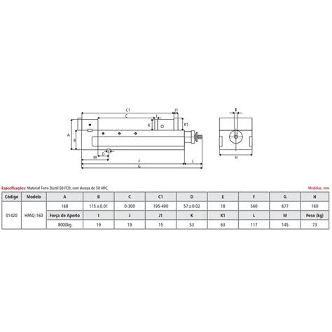 Morsa Para CNC Multi Power Modelo HPAQ 160 Abertura 300 495mm