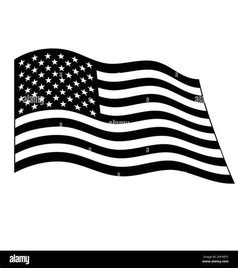 waving flying flowing usa flag of united states of america black and ...