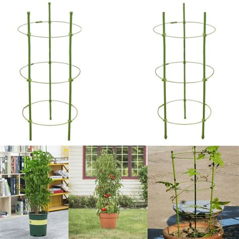 2 Pack Tomato Cage Plants Support Trellis Climbing Ring Cage Stand For Pepper Eggplant Tomato