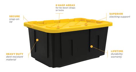 Durabilt 27 Gallon Tough Box Heavy Duty Large Storage Bins With Lids