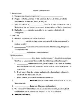 Mercantilism Notes By Coach S History Tpt