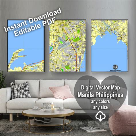 Manila Philippines editable layered PDF Vector Map – Maps in Vector