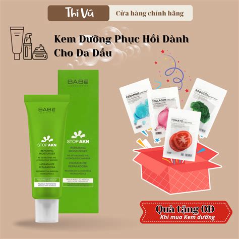 Kem Dưỡng Ẩm Phục Hồi Cho Da Mụn Laboratorios BABE Stop AKN Repairing Moisturiser 50ml Thi Vũ