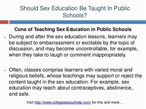 Should Sex Education Be Taught In Public Schools