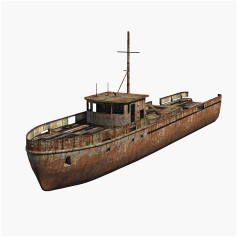 3d Set Rusty Boats