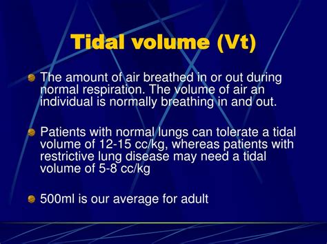 What Is Tidal Volume Quora