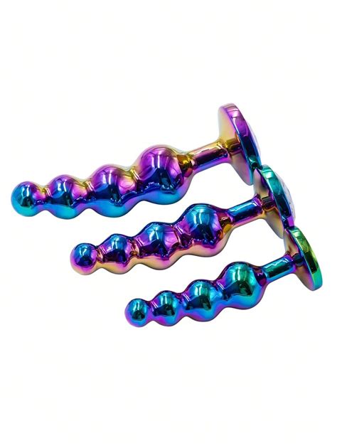 Specifications Dazzling Bending Four Ball Metal Anal Plug Sex Toys Metal Bead Anal Plug Couple