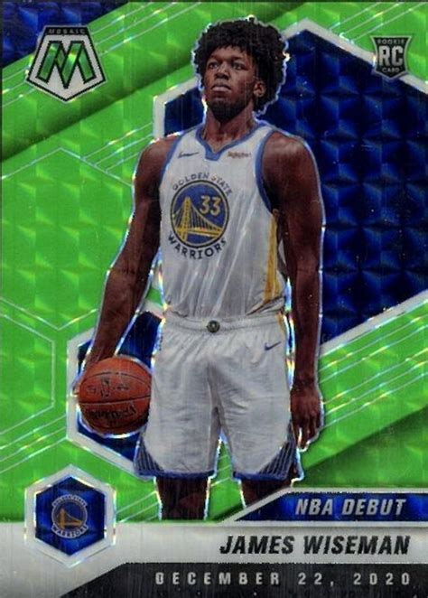 James Wiseman 2020 Mosaic NBA Debut Green Fluorescent 266 Price