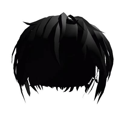 Black Long Messy Anime Hair Roblox