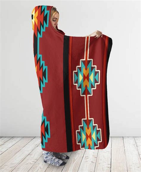 Brown Pattern Hooded Blanket