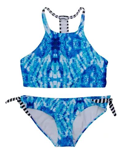 Bikini Niña Teens High Neck Estampado Filtro Uv30 H2o Wear Cuotas sin interés