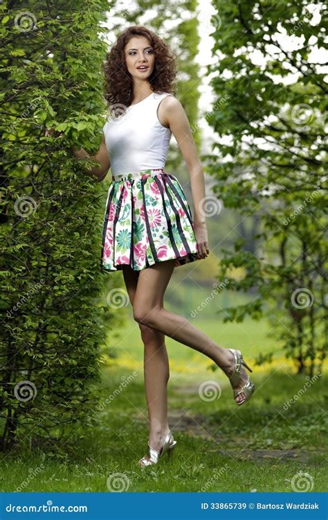 Brunette In The Garden Stock Image Image Of Garden Caucasian
