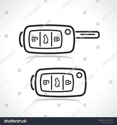 Car Key Thin Line Icon Stock Vector Royalty Free 2081190607