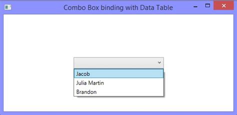 Computer Programming How To Bind ComboBox With DataTable WPF