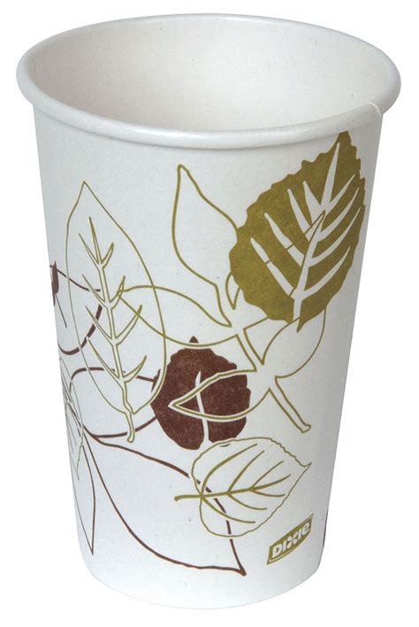 DIXIE 16 Oz Capacity White Disposable Hot Cup 38V885 2346PATH Grainger