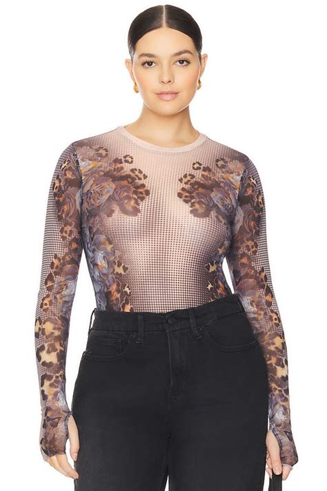 Afrm Kaylee Top In Nude Leopard Revolve