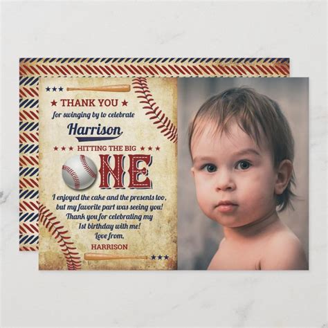 An Old Baseball Themed Birthday Party Card