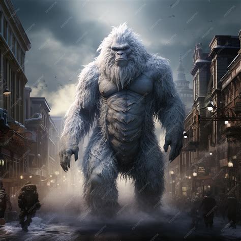 premium ai image illustration  superrealistic yeti monster