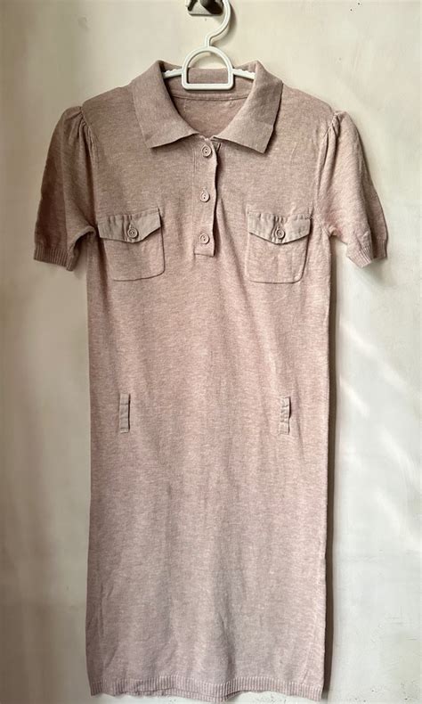 NUDE POLO DRESS Fesyen Wanita Pakaian Wanita Gaun Rok Di Carousell