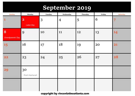 Printable 2019 Calendar by Month Free – Calendar