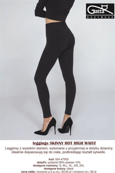 Gatta Bodywear Leggings Skinny Hot High Waist Legginsy Nbielizna Pl