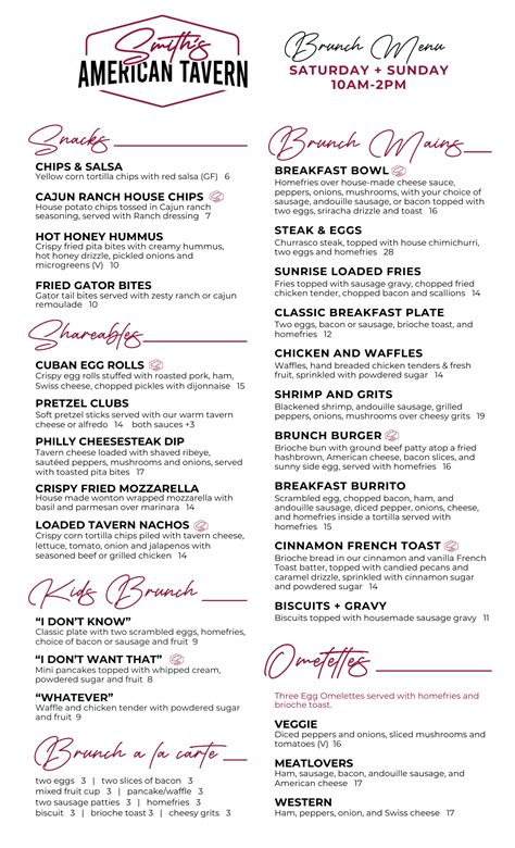 Our Menu | Smith's American Tavern in Downtown Lakeland, Florida