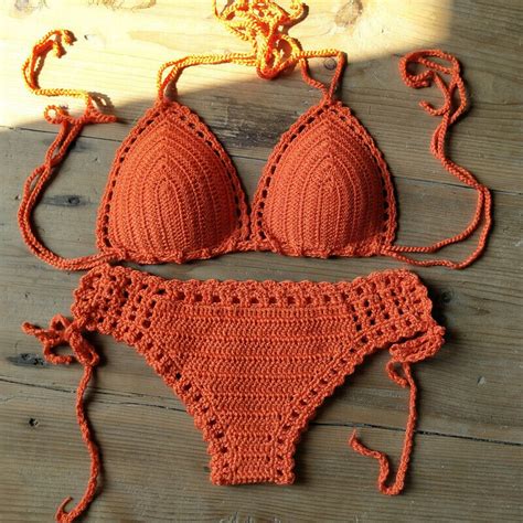 Handmade Crochet Bikini Set Sexy Swimwear Coachella Boho Womens Swimsuit Suit Ebay